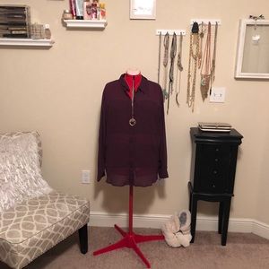 Plum sheer torrid plus size blouse 22/24